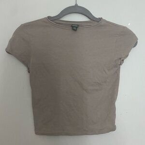 WILD FABLE Neutral Beige/Cream Crop-Top (Size XXS)